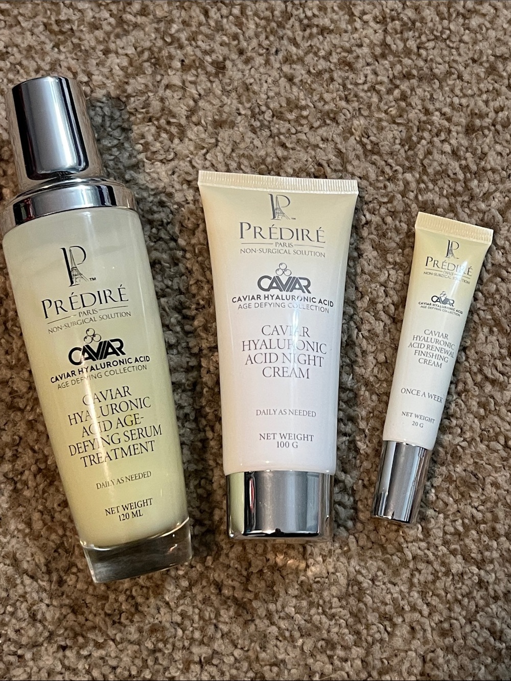 💎 PRÉDIRÉ Caviar Hyaluronic Acid Age Defying Serum Finishing Cream Night Cream